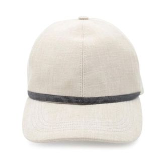 Brunello Cucinelli Hats & Caps, female, Beige, S, Shiny Band Cap