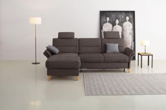 HOME AFFAIRE Ecksofa »Westerland L-Form« Federkern-Polsterung, wahlweise mit Bettfunktion, Bettkasten