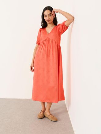 Fat Face FatFace Remi Coral Pink Regular Midi Dress