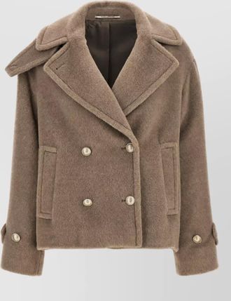 Tagliatore wool alpaca double-breasted short coat