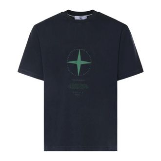 Stone Island T-Shirts, male, Blue, Size: 2XL SS T-Shirt