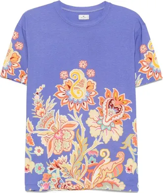 Etro T-shirt a fiori - Blu