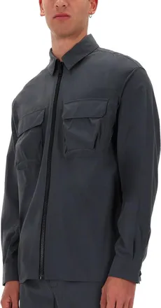 Versace Jeans Couture Zippered Polyester Shirt - Gray