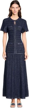 Sandro Rhinestone knit maxi dress in Navy Blue at Nordstrom, Size 36 Eu