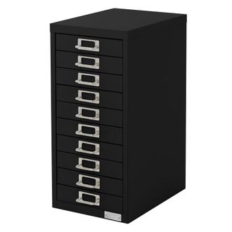 ML Design Archivador con 10 cajones de metal negro 28x38x60cm