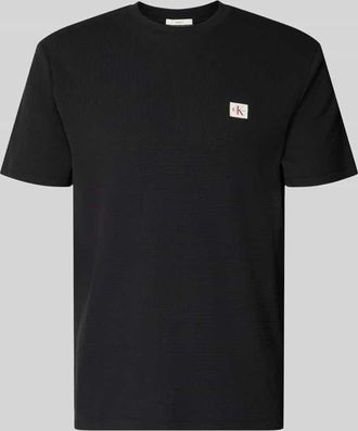 Calvin Klein Jeans Regular Fit T-Shirt mit Logo-Patch in Black, Gr&ouml;&szlig;e XXL