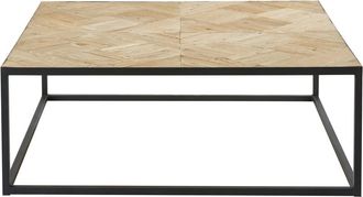 Maisons du monde Mesa de centro de olmo reciclado y metal negro L.120 cm