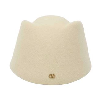 Valentino Garavani Accessoires, Heren, Beige, 59 CM, Konijnenhaar Hoeden