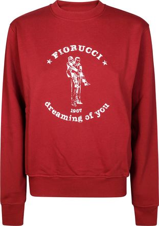Fiorucci Bordeaux Crewneck Sweatshirt with Vintage Graphic Print