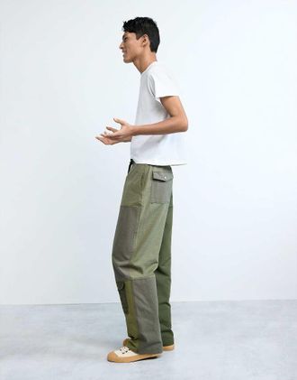 Desigual Pantaloni lunghi militari verdi-Verde