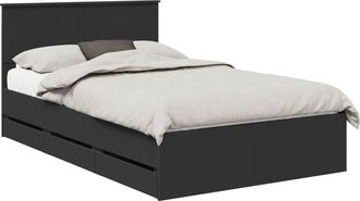 vidaXL Estructura De Cama Negro 120 X 190 Cm Madera Ingenieril Vidaxl
