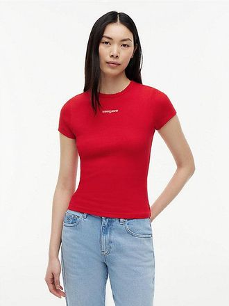 Tommy Hilfiger Camiseta slim acanalada con logo