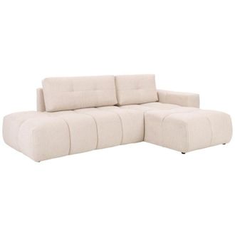 Vente-Unique Divano letto in Tessuto Beige - Angolo a destra - TRIMALDI