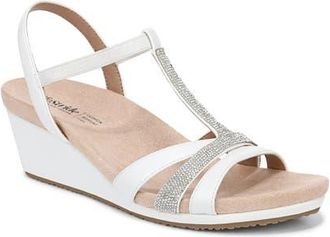 Life Stride Mimosa Slingback Platform Wedge Sandal in White at Nordstrom, Size 5.5