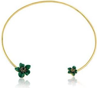 Jardin Resin Flower Open Collar Necklace in Green/Gold at Nordstrom Rack