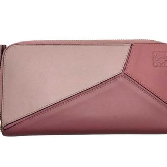 Loewe Black Pink Leather Long Wallet (Bi-Fold) (Pre-Owned)