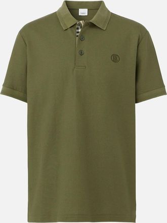 Burberry Mens Burberry Monogram Polo Shirt Olive Green - Tan - Size: 44