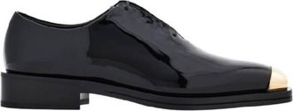 Ferragamo Metal Tip Detail Leather Oxfords, Size 6.5