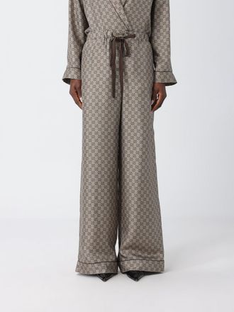 Gucci Pantaloni palazzo in seta con motivo GG