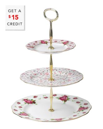 Royal Albert New Country Roses 10.5In Vintage Cake Stand With $16 Credit