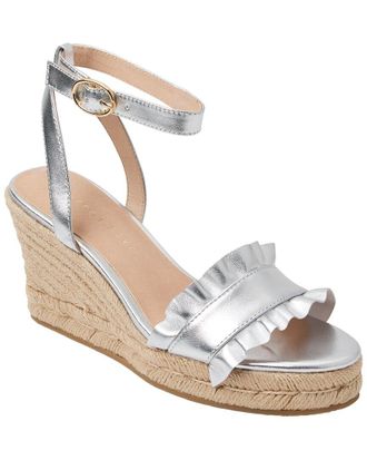Jack Rogers Rozette Ruffle Wedge Leather Sandal