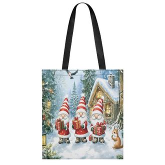 Generic Christmas Gnomes Womens Tote Casual Shopping Bag Lightweight Shoulder Bags Hobos Handbag for Work Travel Daily 35x40cm