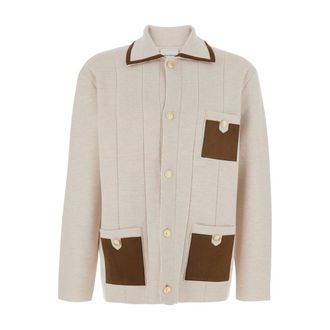 Dr&ocirc;le de Monsieur Truien & Vesten, Heren, Beige, S, Wol, Le Cardigan &agrave; Poches