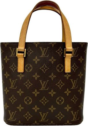 Louis Vuitton Brown Leather Pvc Handbag Tote Bag (Pre-Owned)