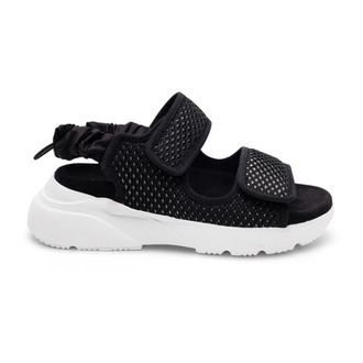 Hogan Schoenen, Dames, Zwart, 34 EU, Leer, Touch-Strap Chunky Sandalen