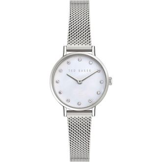 Ted Baker Classic Chic Mother-of-Pearl Mesh Bracelet, 28mm in Stainless Steel at Nordstrom