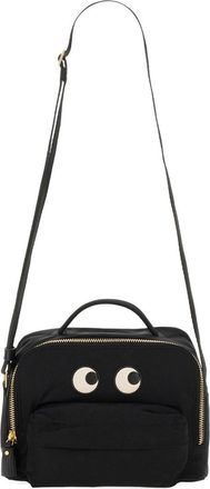 Anya Hindmarch Rectangular Crossbody Bag with Eye Motifs and Gold-tone Accents