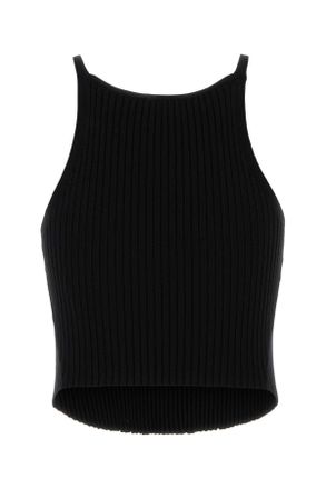 Courr&egrave;ges Zwarte Viscose Blend Tanktop