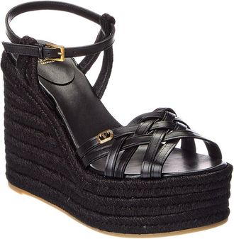 Valentino Vlogo Signature 120 Leather Wedge Sandal