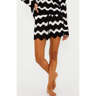 Beach Riot Balboa Cover-Up Shorts in Black And White Tides at Nordstrom Rack, Size Large