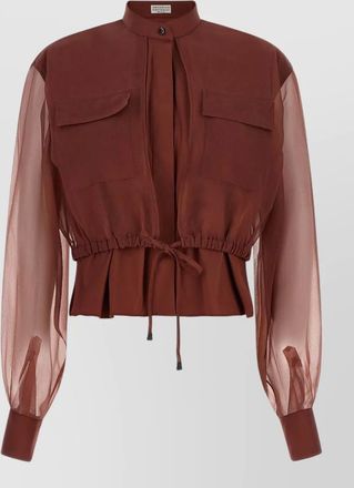 Brunello Cucinelli silk sleeve blouse