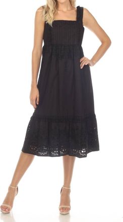 Johnny Was Jade Jesminda Eyelet Embroidered Midi Dress In Black