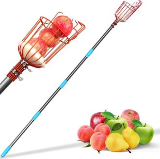 OEM Recolector De Manzanas, Peras Y C&iacute;tricos: Recolector Desmontable De 4 M Con Cesta Amortiguadora, Herramienta De Recolecci&oacute;n Ligera De Acero Inoxidable