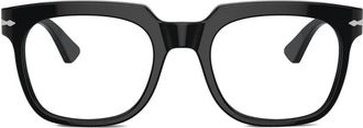 Persol square-frame clear-lenses glasses - unisex - Acetate - 52 - Black