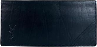 Saint Laurent Pre-owned Elongated Wallet - Dames - Vintage Accessoires - Blauw - ONE Size - Leer - Vintage