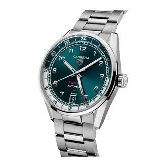 Tag Heuer Carrera Date Twin-Time - Dames - Accessoires - Groen - Maat: ONE Size Tweed