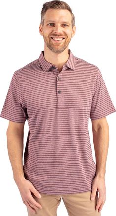 Cutter & Buck Forge Eco Heather Stripe Stretch Recycled Mens Polo