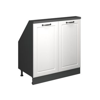 Vicco Armario De Cocina Para Techo Inclinado R-line, Casa De Campo Blanca/antracita, 80 Cm Con 2 Puertas, Vicco
