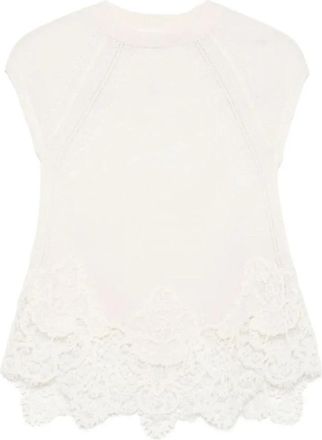 Ermanno Scervino Gebreide Tanktop - Dames - Blouses - Wit - L - Overhemden