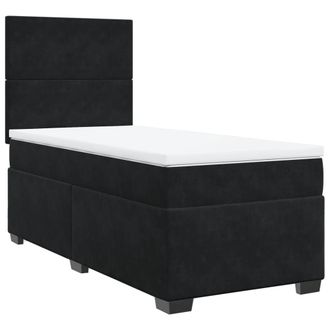 vidaXL Vidaxl - Giroletto A Molle Con Materasso Nero 100x200 Cm In Velluto