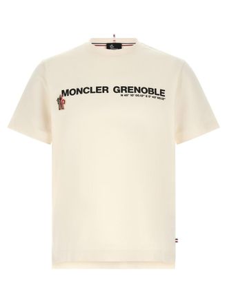 Moncler White Logo Print T-shirt