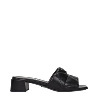 Prada Damens Ledersandalen Schwarz