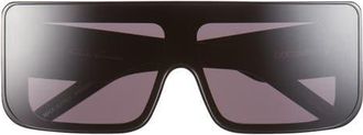 Rick Owens Documenta Shield Sunglasses in Black Temple/Black Lens at Nordstrom