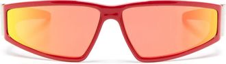 Alexander McQueen Eyewear Occhiali da sole a mascherina - Rosso