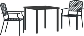 vidaXL Garden Dining Set 3 pcs Anthracite Steel Vidaxl