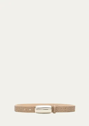 L'agence x Streets Ahead Marlowe Croc-Embossed Leather Belt